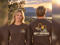 Texas Sunset Adventure Tee in Vintage Brown shown from the front and back